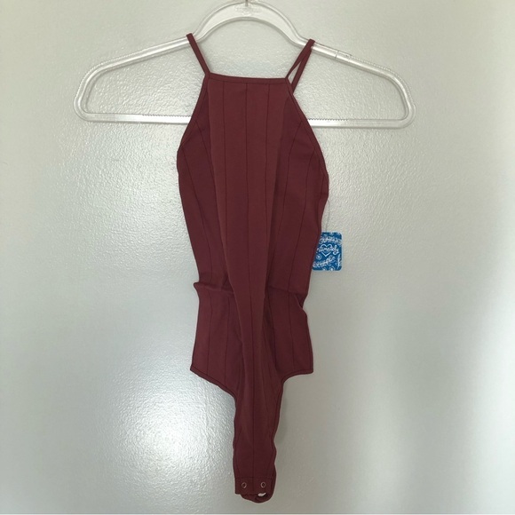 Free People Bridget Bodysuit in Wine New Medium/Large - Picture 2 of 6
